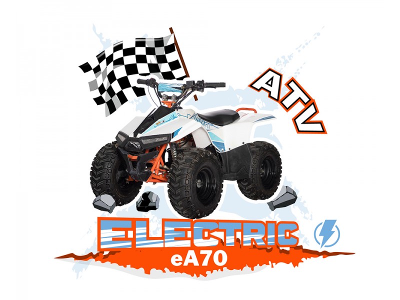 ATV electric KAYO eA70 – 1400W, 48V, 3 viteze, frână hidraulică spate