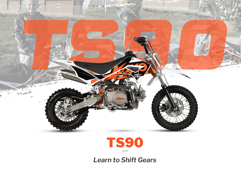 Motocicletă cross copii KAYO TS90 90 cc cu roți 12-10 inch