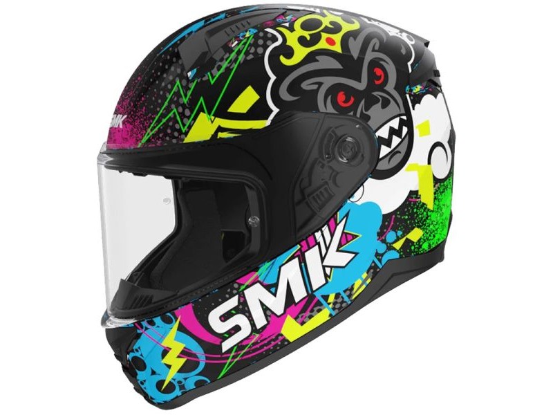Casca integrala copii SMK Bionic Kids Chimpz negru/verde/galben - omologare noua ECE 22.06 Casca integrala copii SMK Bionic Kids Chimpz negru/verde/galben - omologare noua ECE 22.06