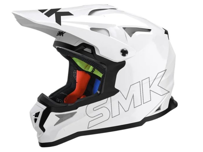 Casca offroad cross enduro SMK Allterra alb lucios - omologare noua ECE 22.06