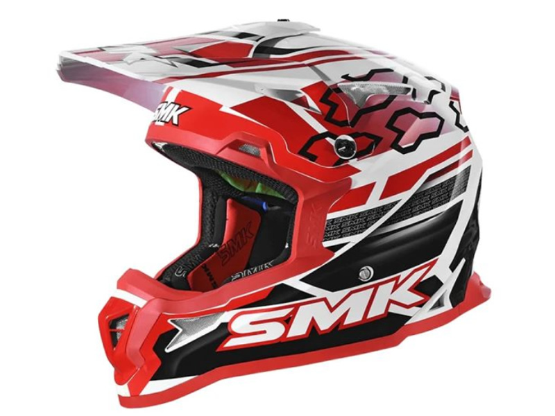 Casca offroad cross enduro SMK Allterra Tribou negru/rosu - omologare noua ECE 22.06