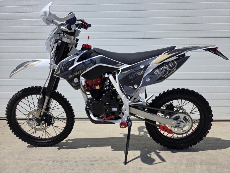 MOTOCICLETA CROSS ENDURO OFFROAD BARTON NXT150 CC 4T (ROTI 19" - 16") NEGRU/GOLD MODEL 2026
