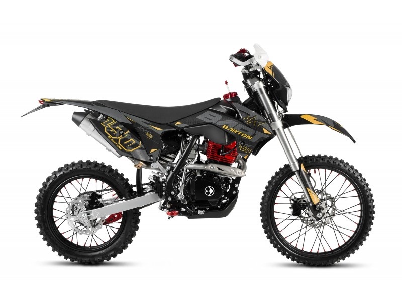 MOTOCICLETA CROSS ENDURO OFFROAD BARTON NXT150 CC 4T (ROTI 19" - 16") NEGRU/GOLD MODEL 2026
