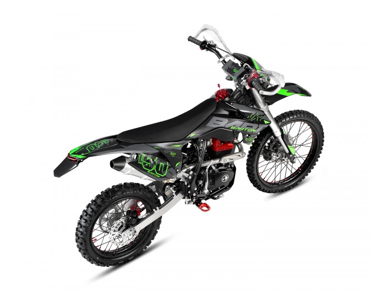 MOTOCICLETA CROSS ENDURO OFFROAD BARTON NXT150 CC 4T (ROTI 19" - 16") NEGRU/VERDE MODEL 2026