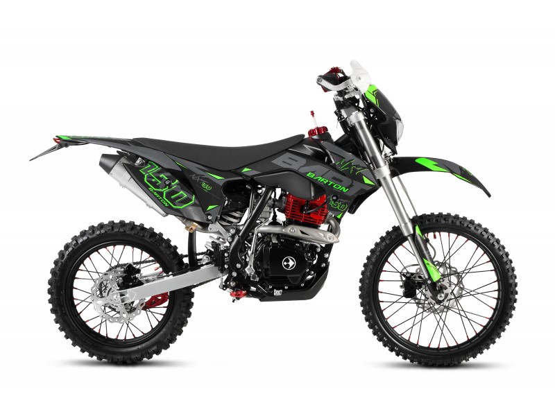 MOTOCICLETA CROSS ENDURO OFFROAD BARTON NXT150 CC 4T (ROTI 19" - 16") NEGRU/VERDE MODEL 2026