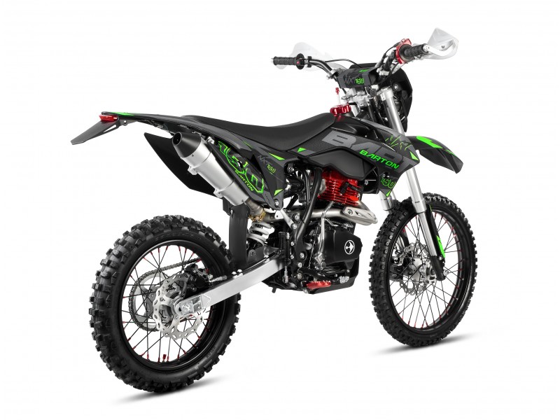 MOTOCICLETA CROSS ENDURO OFFROAD BARTON NXT150 CC 4T (ROTI 19" - 16") NEGRU/VERDE MODEL 2026