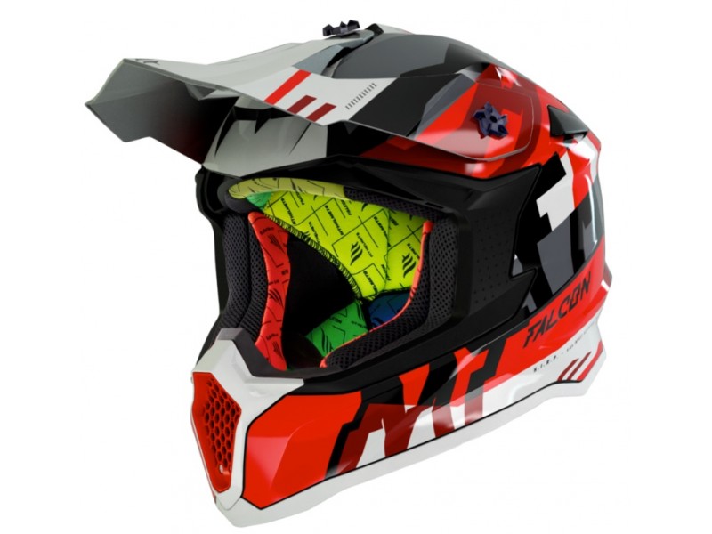 Casca off road MT Falcon Arya A5 rosu lucios Casca off road MT Falcon Arya A5 rosu lucios