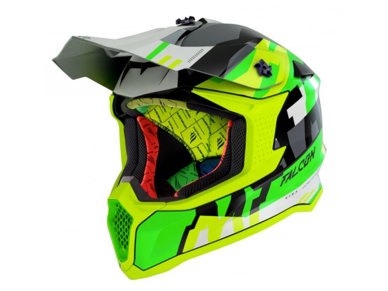 Casca off road MT Falcon Arya A3 galben fluor mat Casca off road MT Falcon Arya A3 galben fluor mat