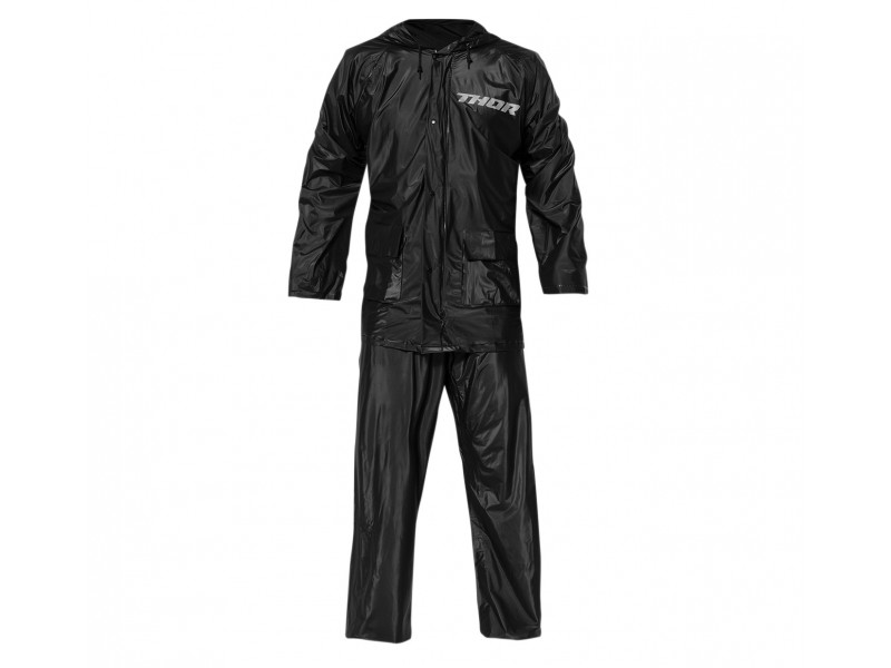 Costum moto ploaie (geaca+pantaloni) Thor model S7 culoare: negru - (montare peste echipament) Costum moto ploaie (geaca+pantaloni) Thor model S7 culoare: negru - (montare peste echipament)
