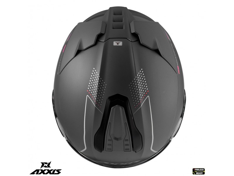 Casca integrala Axxis Hawk SV A2 titanium mat (ochelari soare integrati) - varianta cu spoiler spate scurt