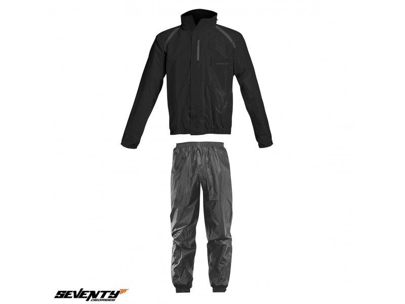 Costum moto ploaie (geaca+pantaloni) Seventy model SD-S1 culoare: negru (montare peste echipament) Costum moto ploaie (geaca+pantaloni) Seventy model SD-S1 culoare: negru (montare peste echipament)