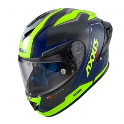 Casca integrala Axxis model Cobra Rage A3 galben fluor lucios carbon - 100% carbon