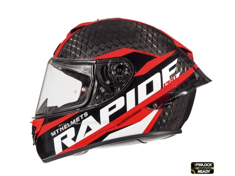 Casca integrala motociclete MT Rapide Pro Carbon C5 rosu lucios - 100% carbon