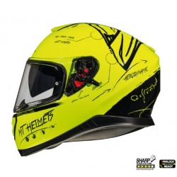 Casca integrala motociclete MT Thunder III SV Board A0 galben fluor lucios (ochelari soare integrati)