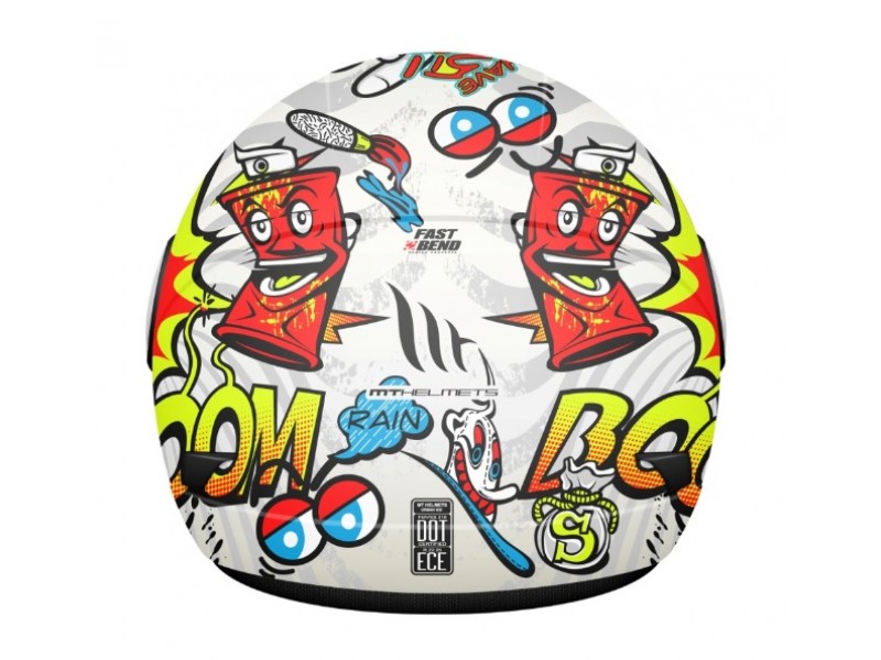 Casca open face motociclete MT Urban Kids Street art alb/galben fluor/rosu lucios - de copii Casca open face motociclete MT Urban Kids Street art alb/galben fluor/rosu lucios - de copii