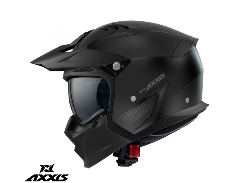 Casca Axxis model Hunter SV solid A1 negru mat (ochelari soare integrati) - masca (protectie) barbie si cozoroc detasabile Casca Axxis model Hunter SV solid A1 negru mat (ochelari soare integrati) - masca (protectie) barbie si cozoroc detasabile