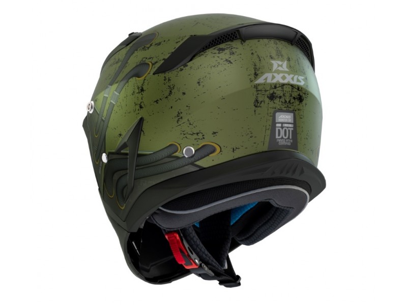 Casca Axxis model Hunter SV Toxic C6 verde mat mat (ochelari soare integrati) - masca (protectie) barbie si cozoroc detasabile