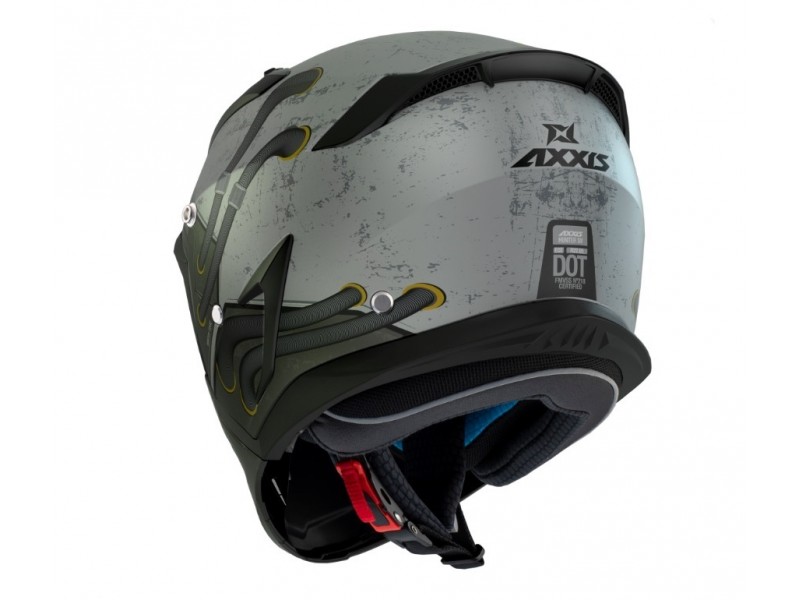 Casca Axxis model Hunter SV Toxic C2 gri mat mat (ochelari soare integrati) - masca (protectie) barbie si cozoroc detasabile