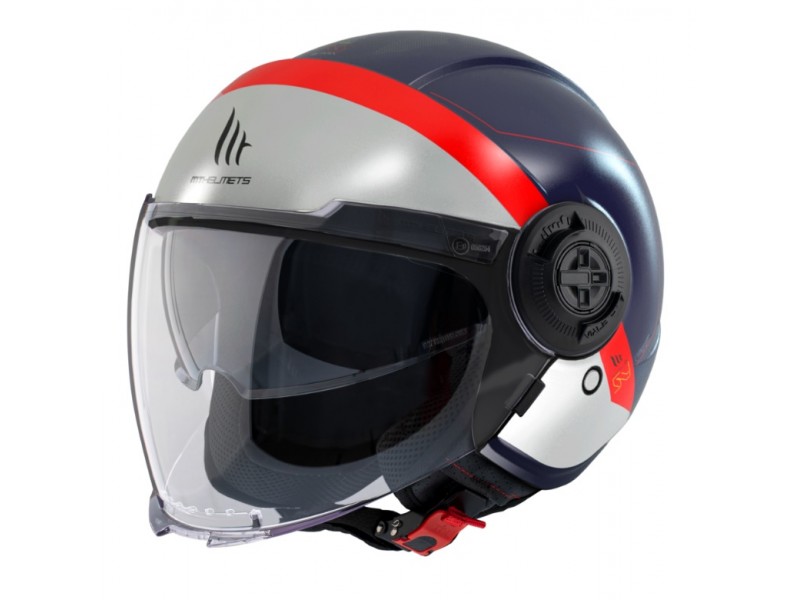 Casca MT Viale SV 68 Unit D7 albastru mat (ochelari soare integrati) (open face)