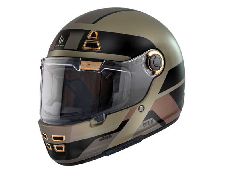 Casca integrala MT Jarama 68th C9 auriu mat - model Retro
