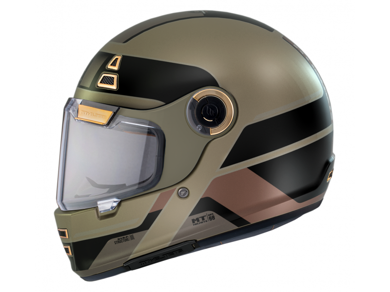Casca integrala MT Jarama 68th C9 auriu mat - model Retro