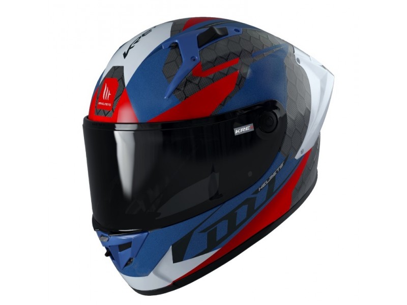 Casca integrala MT KRE+ Carbon Projectile D7 albastru lucios - 100% carbon