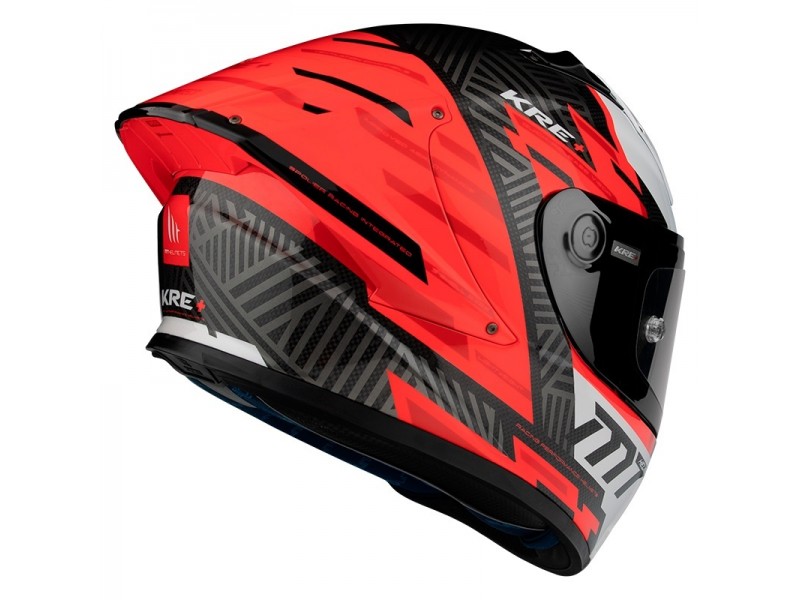 Casca integrala MT KRE+ Carbon Brush A5 rosu lucios - 100% carbon
