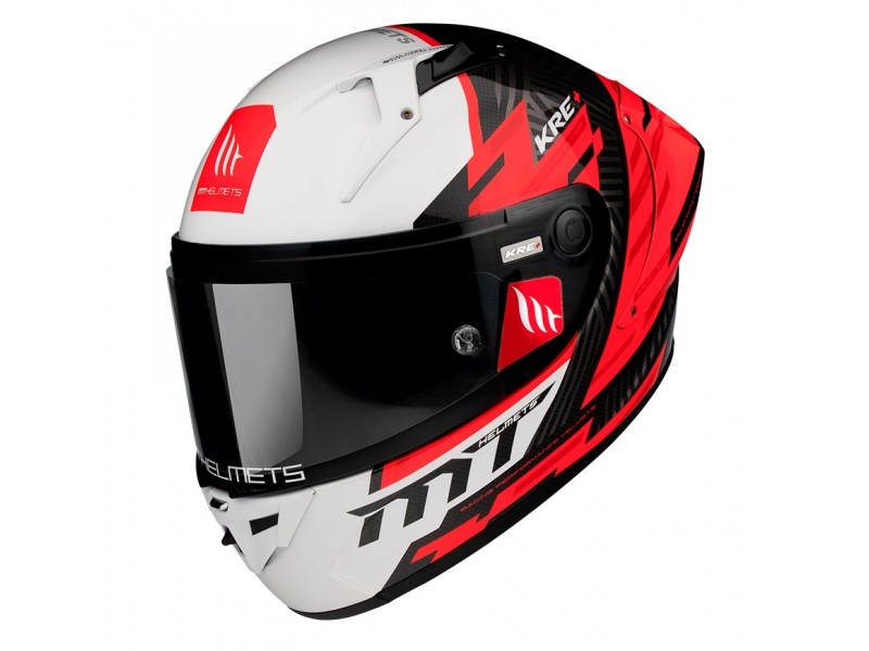 Casca integrala MT KRE+ Carbon Brush A5 rosu lucios - 100% carbon