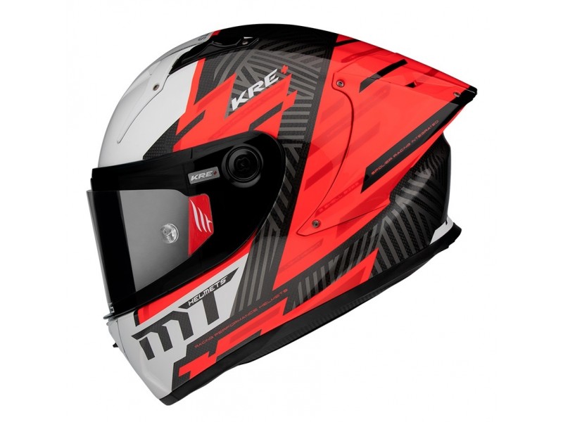 Casca integrala MT KRE+ Carbon Brush A5 rosu lucios - 100% carbon