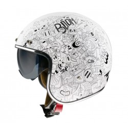 Casca open face MT Le Mans 2 SV Extreme A0 alb lucios (ochelari soare integrati)