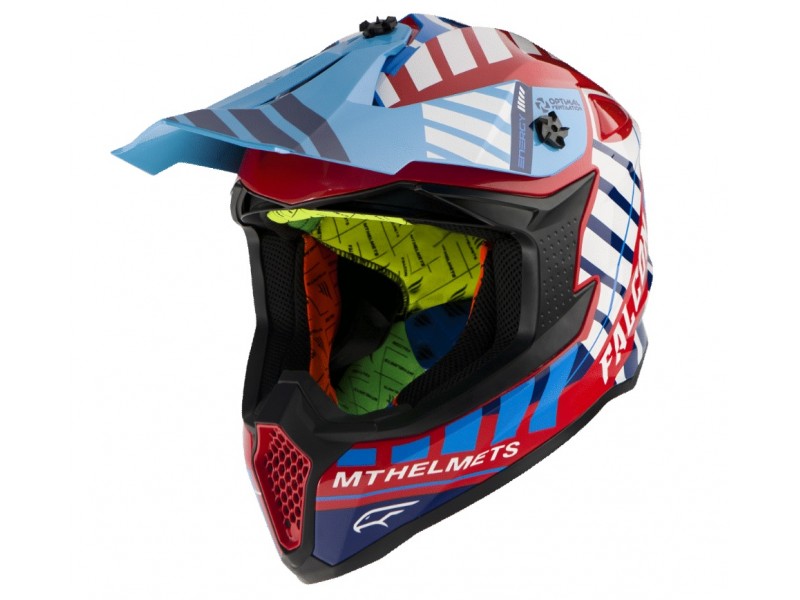 Casca off road MT Falcon Energy B5 rosu lucios Casca off road MT Falcon Energy B5 rosu lucios