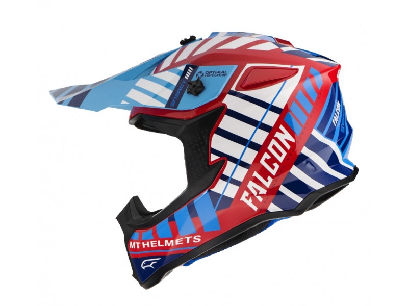 Casca off road MT Falcon Energy B5 rosu lucios Casca off road MT Falcon Energy B5 rosu lucios