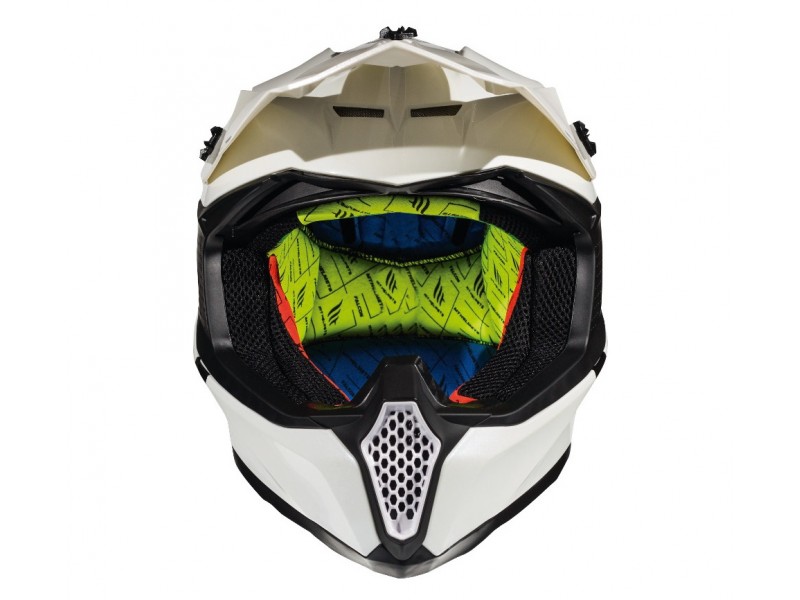 Casca off road MT Falcon solid A0 alb lucios