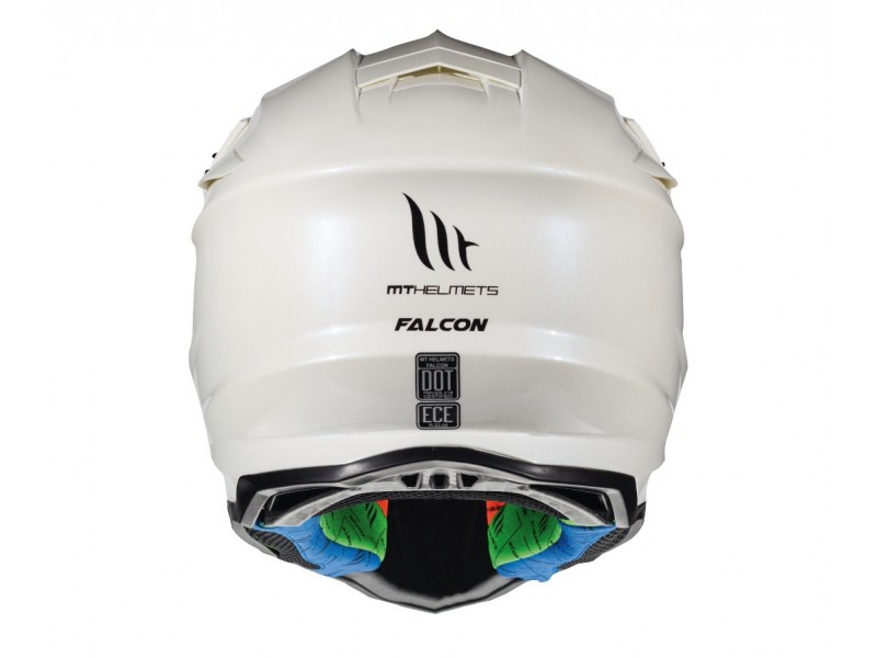 Casca off road MT Falcon solid A0 alb lucios