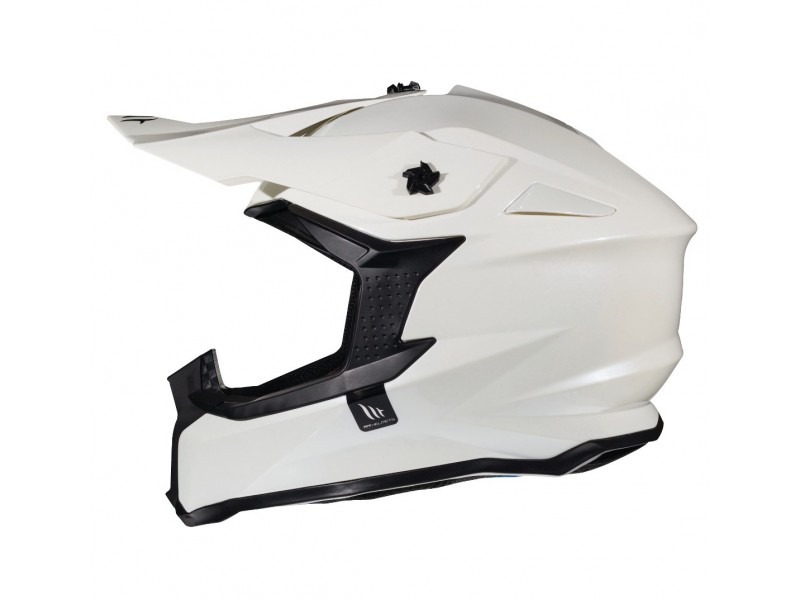 Casca off road MT Falcon solid A0 alb lucios