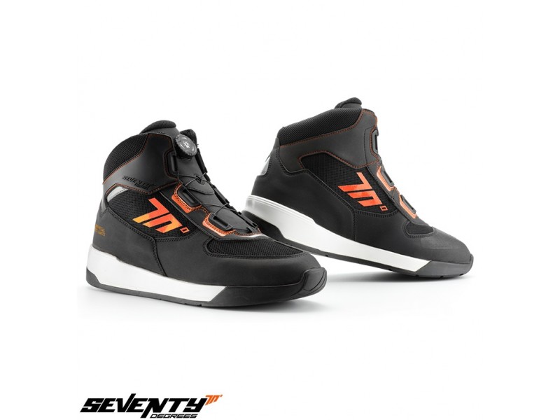 Ghete moto Urban Unisex Seventy model SD-BC10 culoare: negru/portocaliu