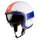 Casca open face MT Le Mans 2 SV Tant D15 alb/rosu/albastru lucios (ochelari soare integrati)