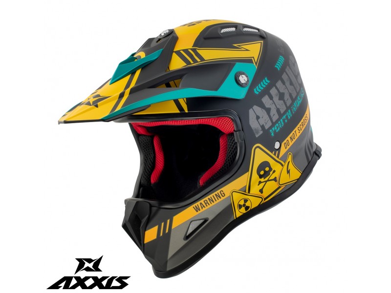 Casca off road Axxis model MX-Kids Wolverine B3 galben mat - de copii