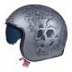 Casca open face motociclete MT Le Mans 2 SV Skull & Rose A2 negru/gri mat (ochelari soare integrati)