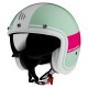 Casca open face MT Le Mans 2 SV Tant D8 alb/verde/roz lucios (ochelari soare integrati)
