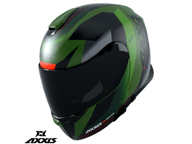 Casca modulabila Axxis model Gecko SV Shield F6 gri verde mat (ochelari soare integrati) Casca modulabila Axxis model Gecko SV Shield F6 gri verde mat (ochelari soare integrati)