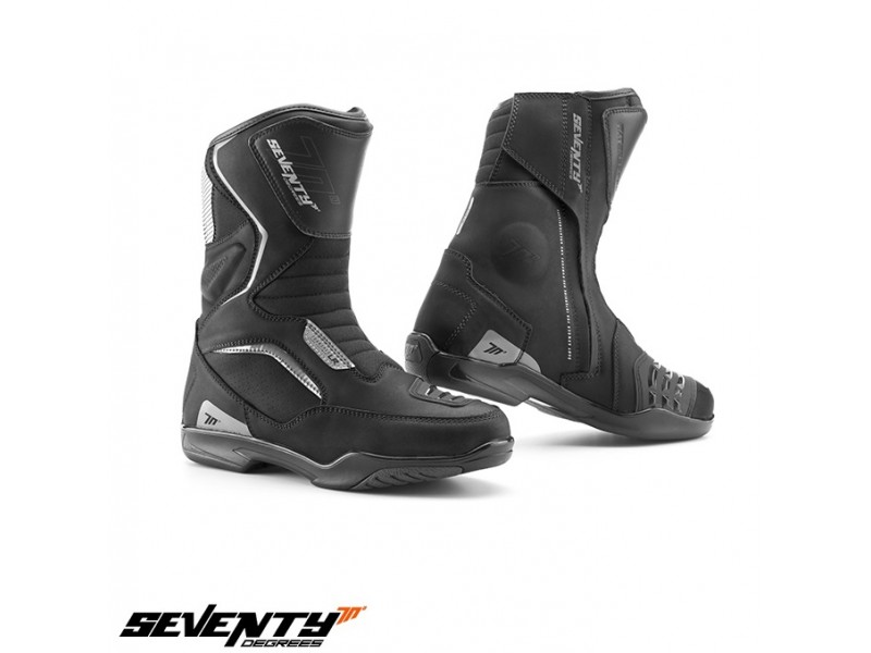 Ghete (cizme) moto Touring Unisex Seventy model SD-BT3 (varianta scurta a ghetelor SD-BT2) culoare: negru Ghete (cizme) moto Touring Unisex Seventy model SD-BT3 (varianta scurta a ghetelor SD-BT2) culoare: negru