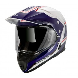Casca off road MT Synchrony Duo Sport Vintage alb/albastru lucios cu viziera (ochelari soare integrati) Casca off road MT Synchrony Duo Sport Vintage alb/albastru lucios cu viziera (ochelari soare integrati)