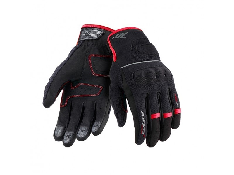 Manusi barbati Urban vara Seventy model SD-C54 negru/rosu - degete tactile