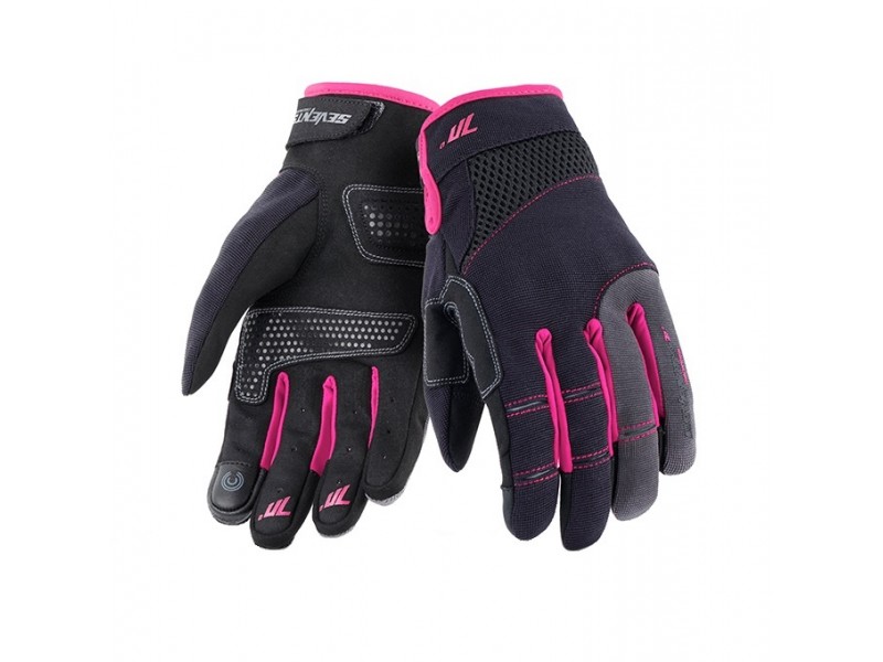 Manusi femei Urban vara Seventy model SD-C50 negru/roz - degete tactile