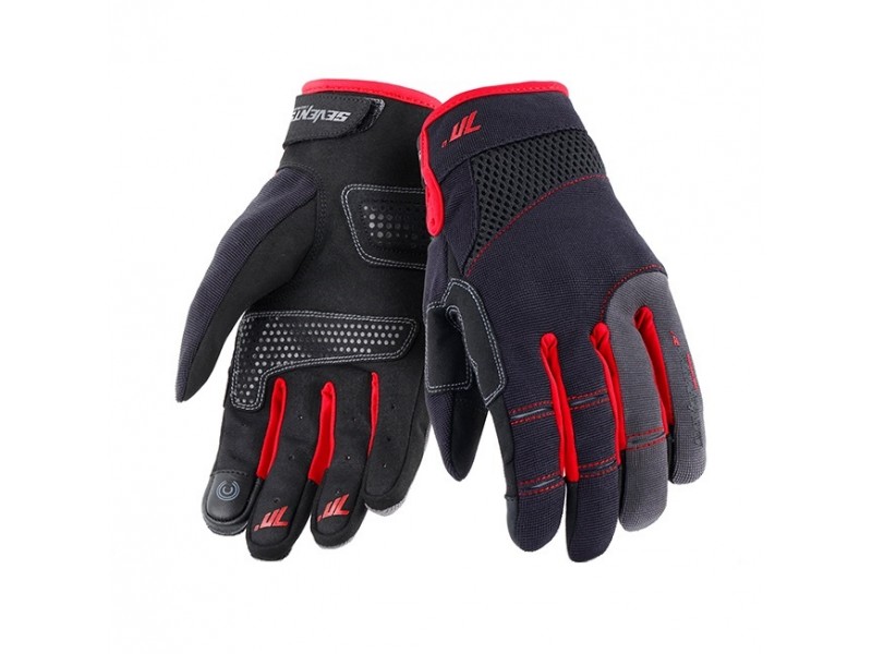 Manusi barbati Urban vara Seventy model SD-C48 negru/rosu - degete tactile