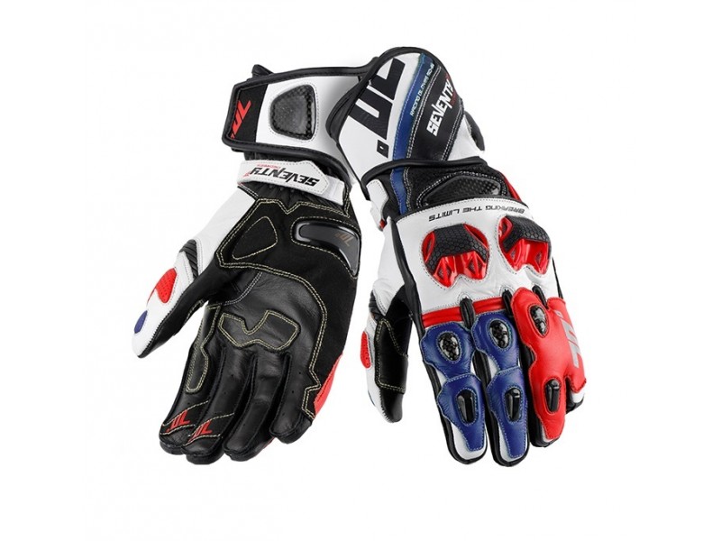 Manusi barbati racing vara Seventy model SD-R12 negru/rosu/albastru