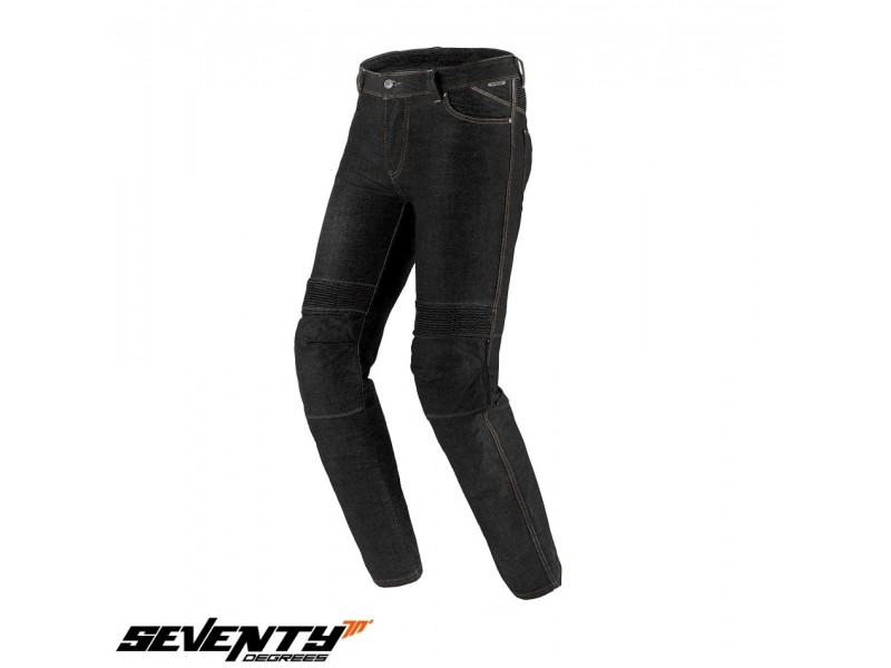 Blugi (jeans) moto femei Seventy model SD-PJ8 tip Slim fit culoare: negru (cu insertii Aramid Kevlar)