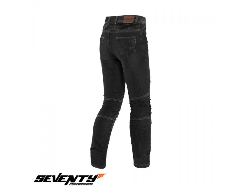 Blugi (jeans) moto femei Seventy model SD-PJ8 tip Slim fit culoare: negru (cu insertii Aramid Kevlar)