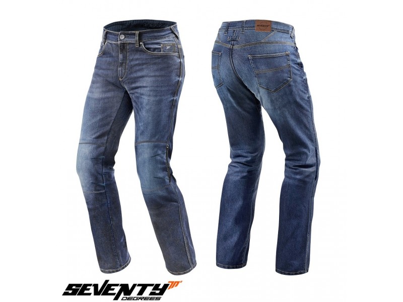 Blugi (jeans) moto femei Seventy model SD-PJ4 tip Regular fit culoare: albastru (cu insertii Aramid Kevlar)